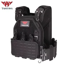 YAKEDA Chaleco táctico portaplacas ajustable de combate Airsoft