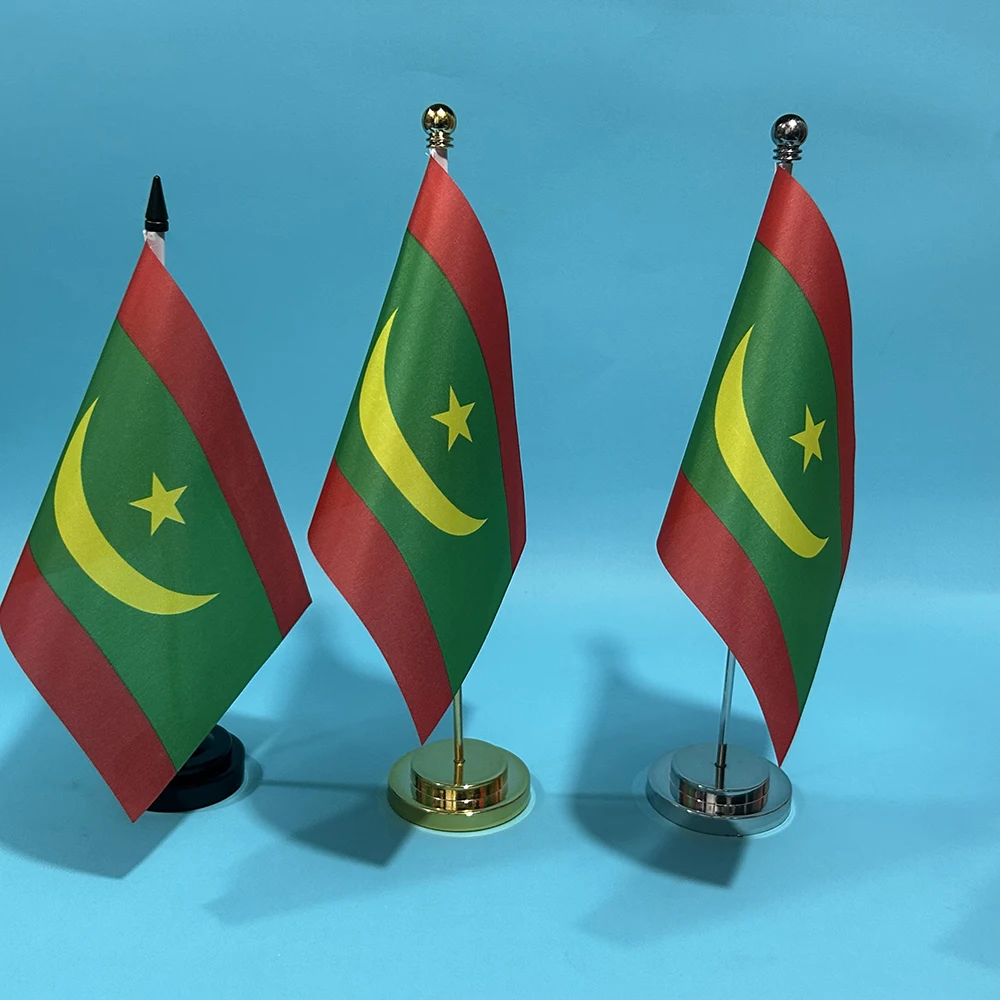 Bandera nacional de Mauritania en poliéster para escritorio decorativa - imagen 5