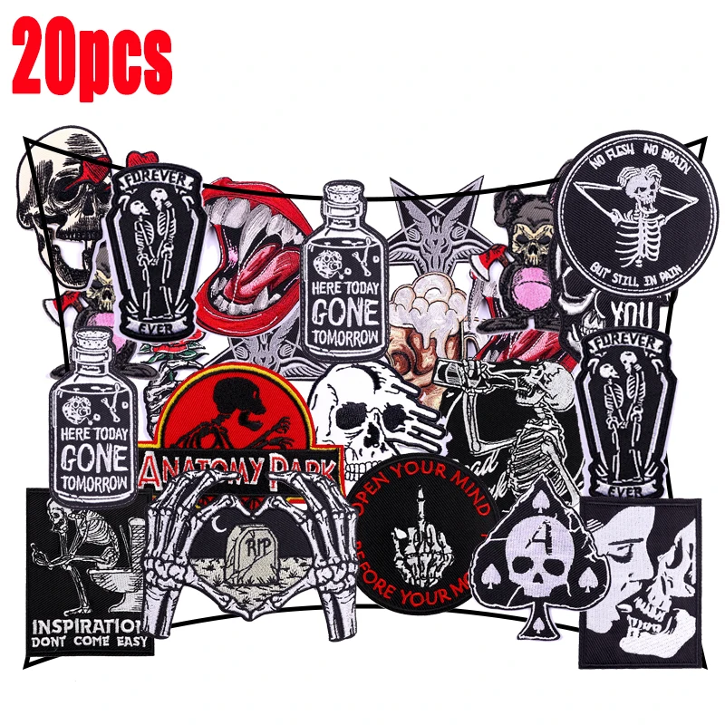 Parche militar bordado Skull negro para equipar - imagen 3