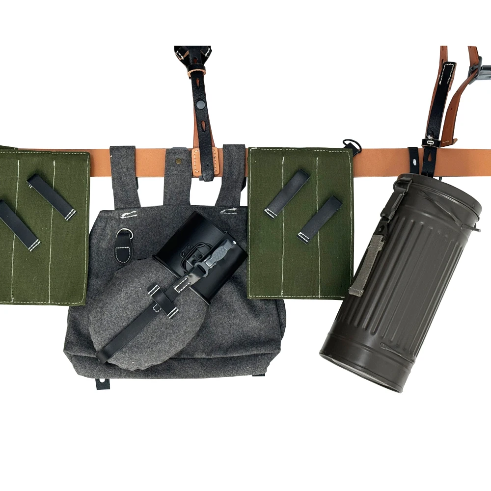Muslera táctica alemana P38/P40 piel – WWII reenactment - imagen 5