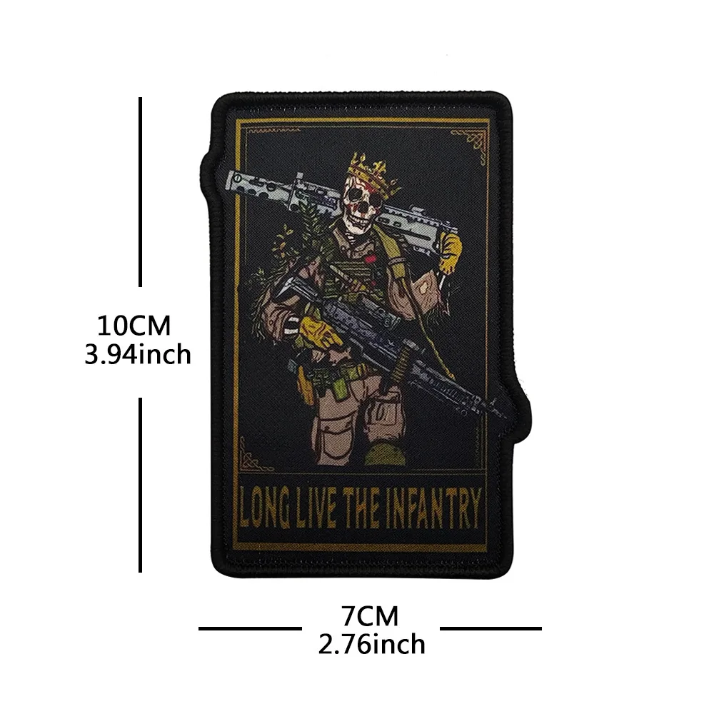Parche bordado calavera infantería militar - imagen 4