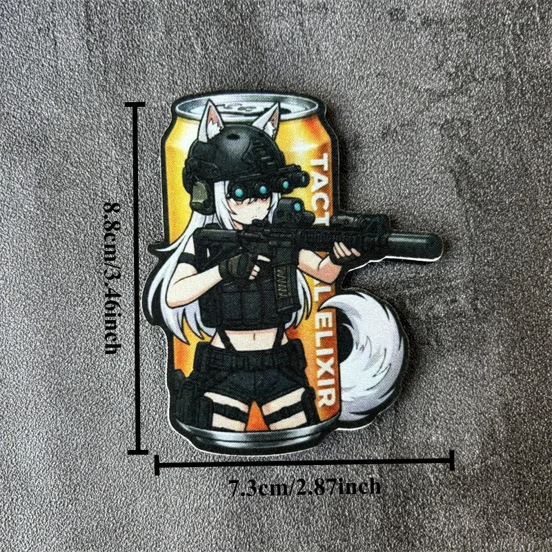 Parche táctico de moral gancho y bucle chica anime para brazalete - imagen 2