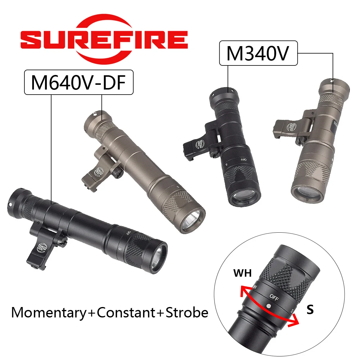 Linterna táctica Surefire M600DF, luz para rifle con Picatinny - imagen 2