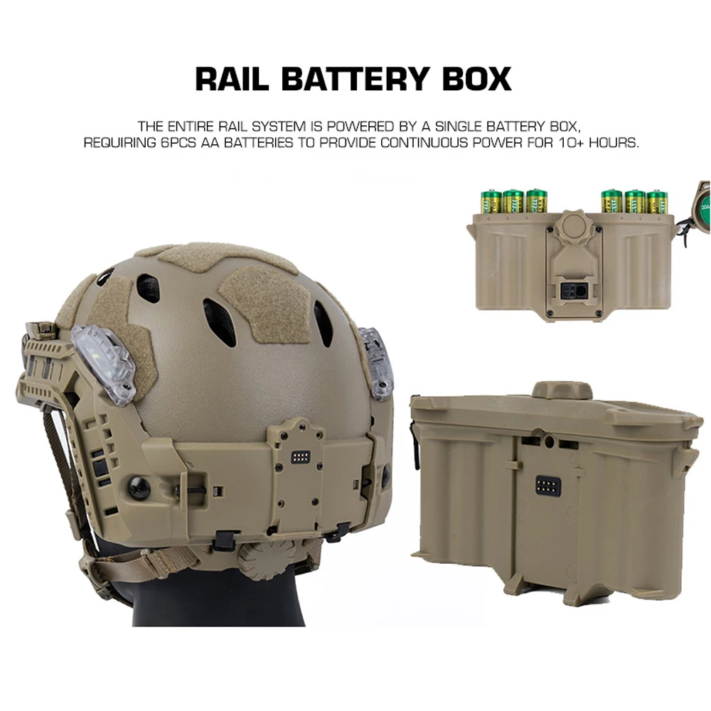 Casco táctico ARC Rail modular con caja de batería para caza y Airsoft - imagen 3