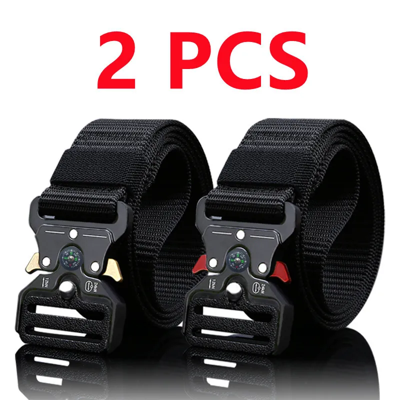 Cinturón táctico nailon con brújula – Multifunción para exteriores - imagen 2