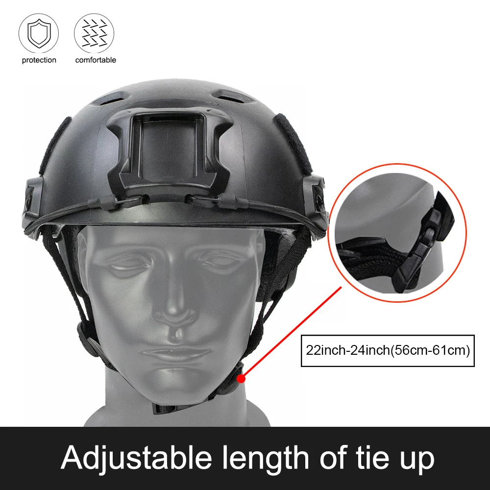 Casco táctico ABS Airsoft con visera protectora y barbuquejo
