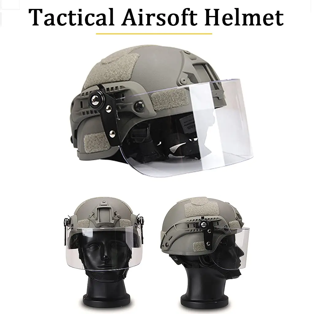 Casco táctico MICH 2000 con visera, lente PC y pasamontañas - imagen 3