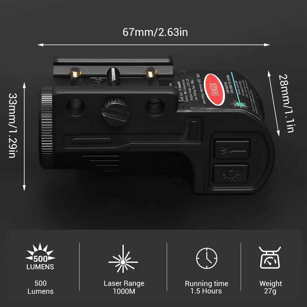Luz táctica combo láser para pistola rifle escopeta - imagen 4