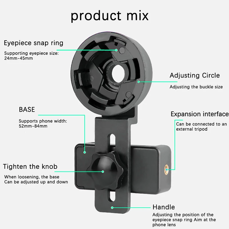 Adaptador smartphone para binocular y telescopio – alineación rápida - imagen 2