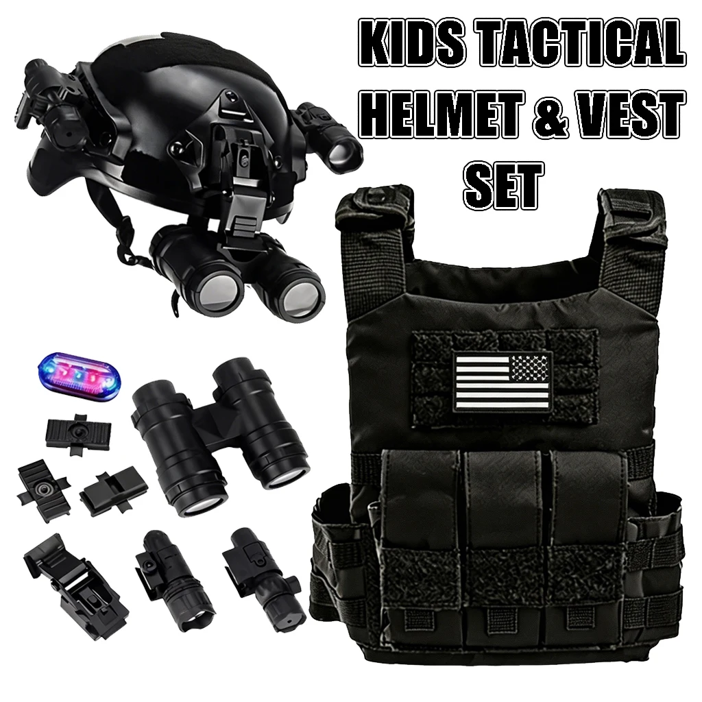 GPNVG-18 chaleco táctico infantil con casco y linterna para airsoft - imagen 2