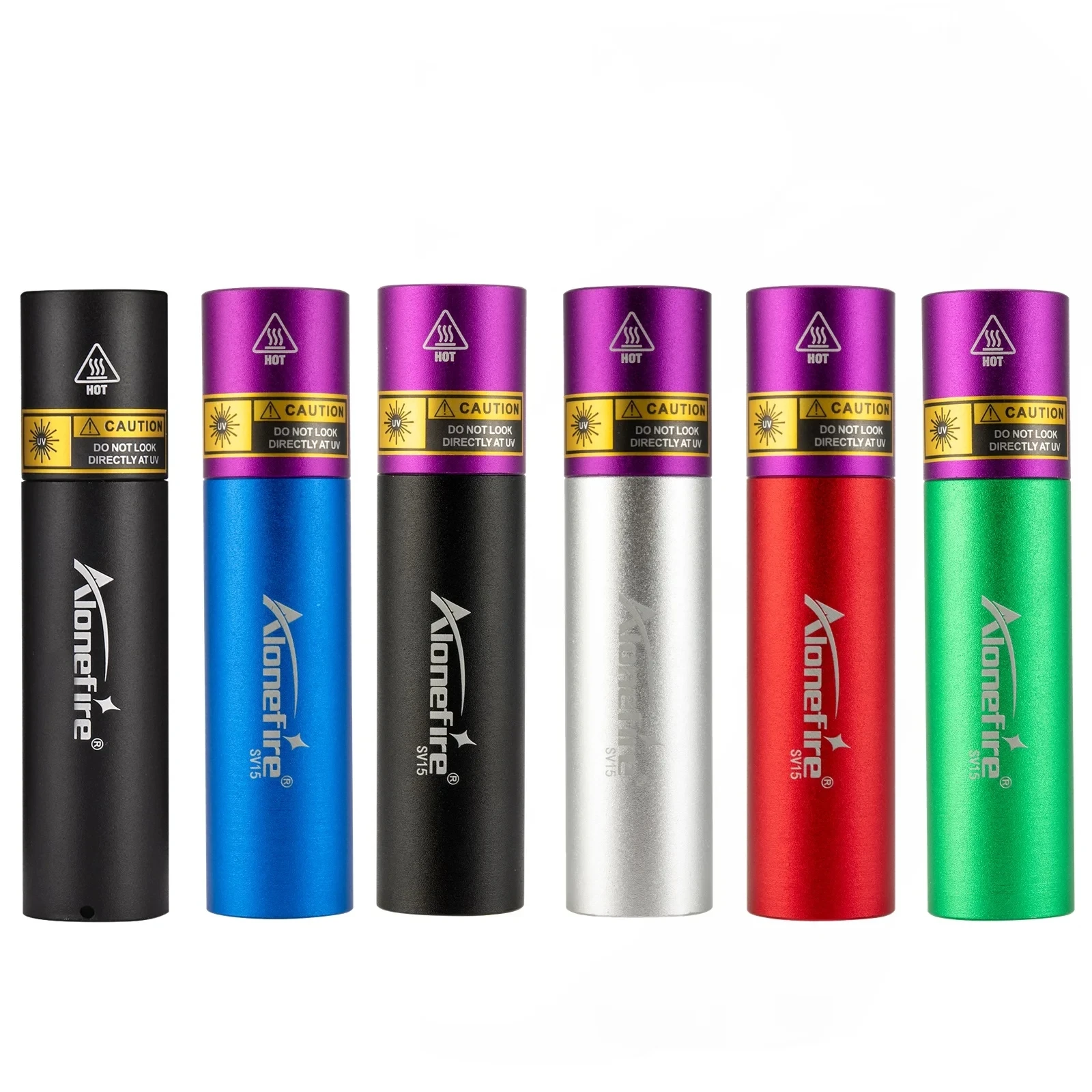 Linterna UV de 365 nm en uso