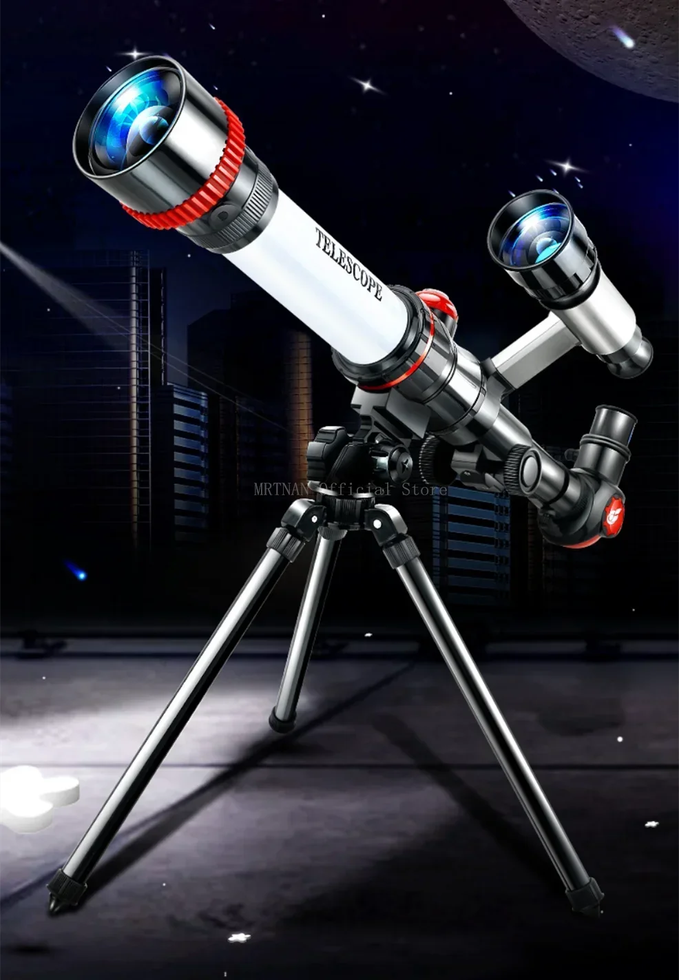 Telescopio astronómico HD rojo para niños y estudiantes