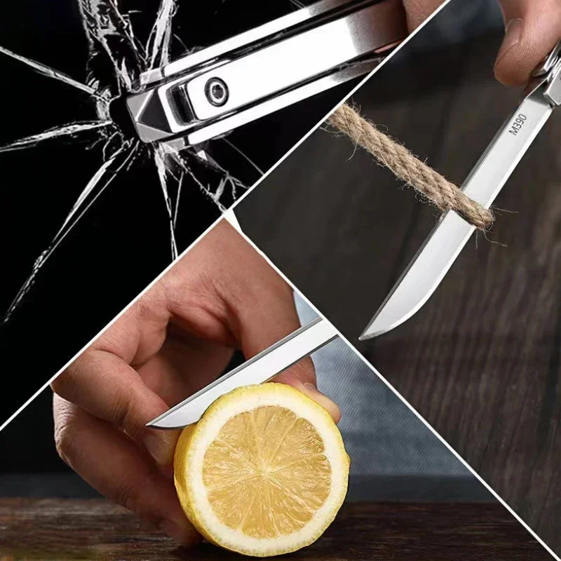 Cuchillo plegable M390 de acero inoxidable para supervivencia - imagen 2