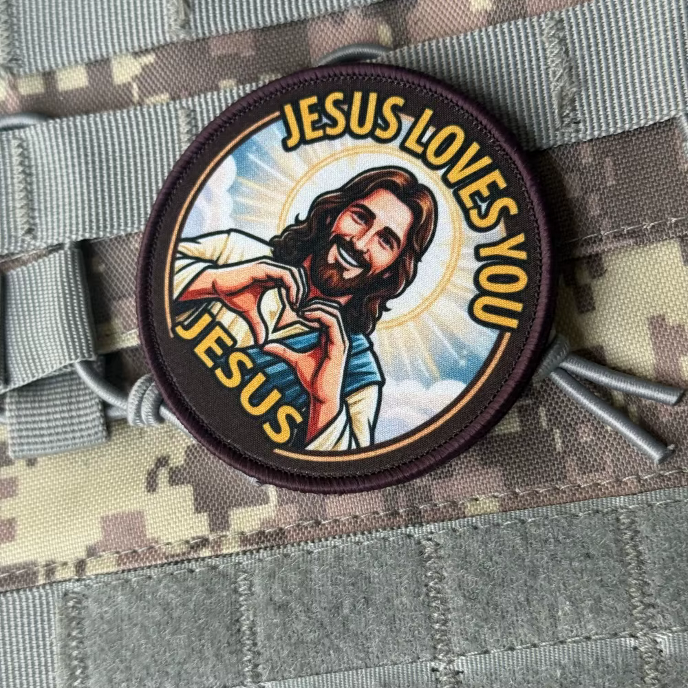 Parche táctico morale con emblema militar Jesús te ama velcro