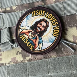 Parche táctico morale con emblema militar Jesús te ama velcro