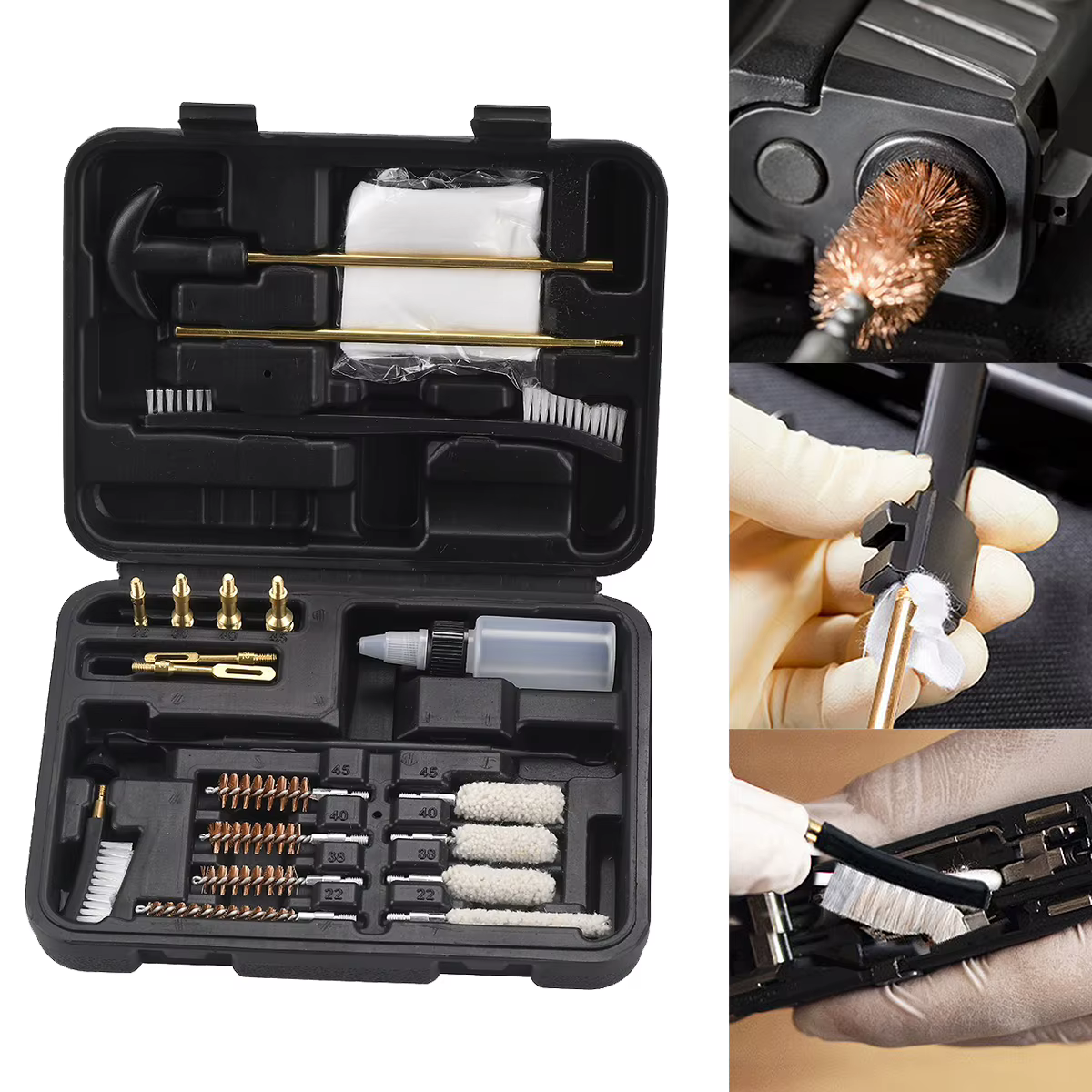 Kit limpieza pistola universal - cepillo barril y parches de algodon - imagen 4