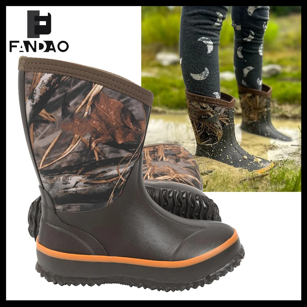 Botas tácticas impermeables con forro polar camuflaje para niños - imagen 4