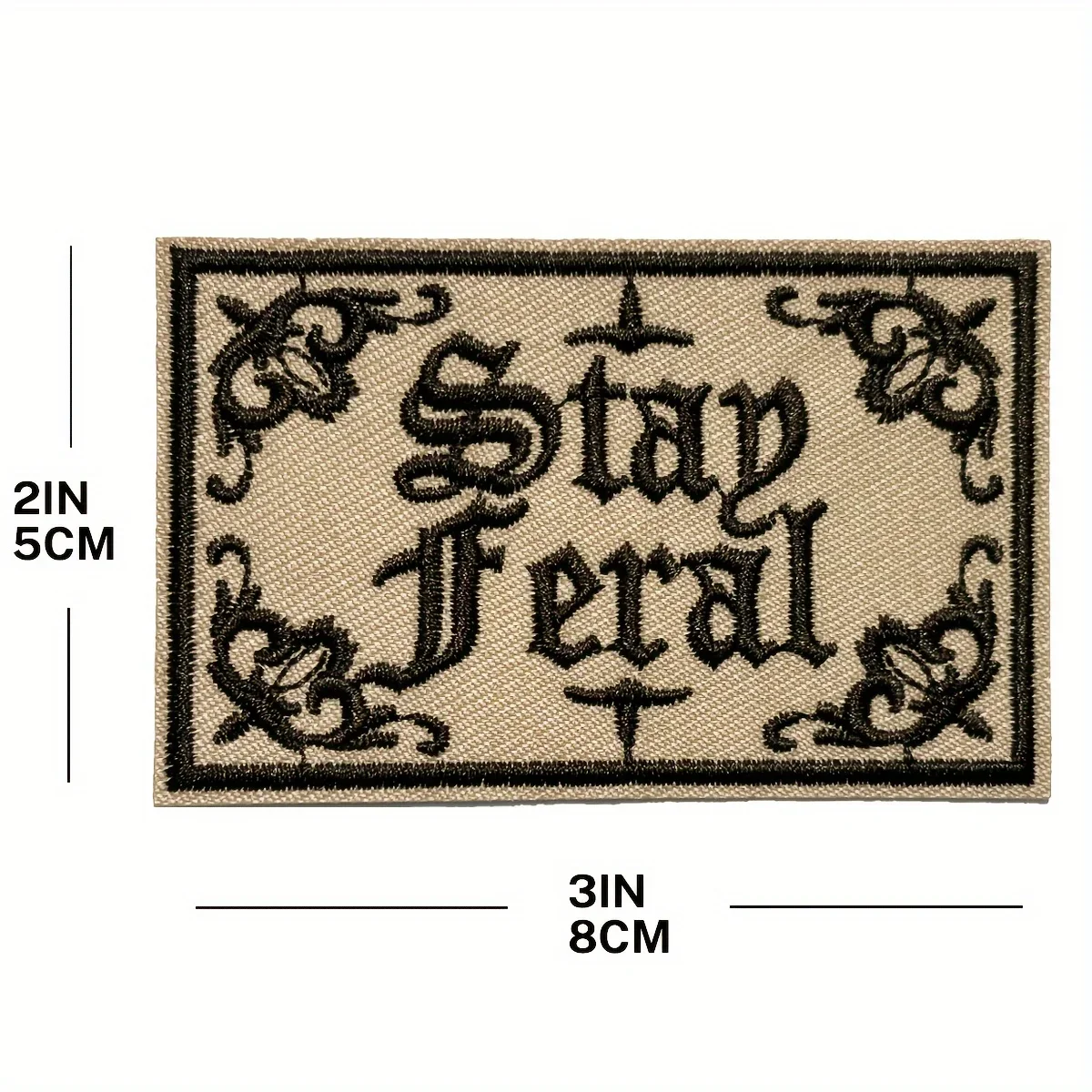 Parche táctico Stay Feral velcro termoadhesivo bordado - imagen 4