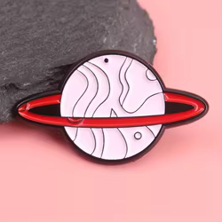 Pin esmaltado planeta rojo – Diseño espacial minimalista para STEM
