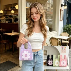 Bolso de mano punto moderno para mujer, diario y oficina