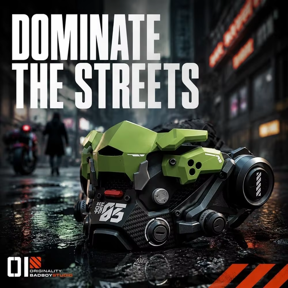 Máscara media cara cyberpunk estilo mecánico futurista Halloween - imagen 4