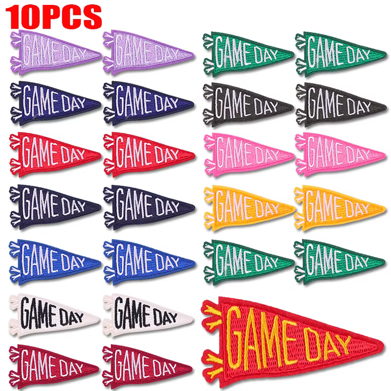 Parches bordados termoadhesivos “GAME DAY” multicolor