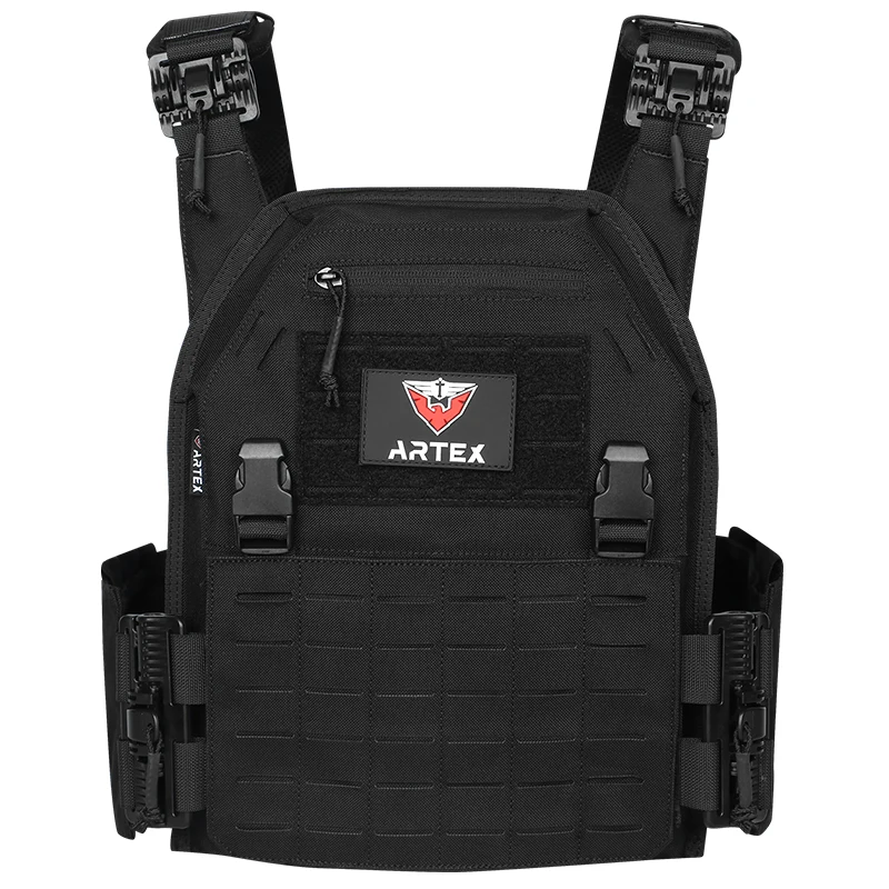 Chaleco táctico ARTEX de liberación rápida portaplacas MOLLE negro