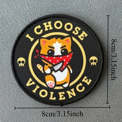 Parche táctico gato diseño violencia velcro para brazaletes