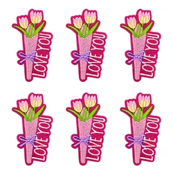 Parche bordado táctico termoadhesivo rosa para mochila o chaqueta