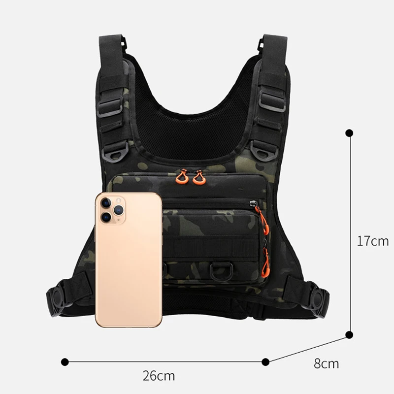 Bolsa táctica de pecho unisex: correr, ciclismo, camping, moto