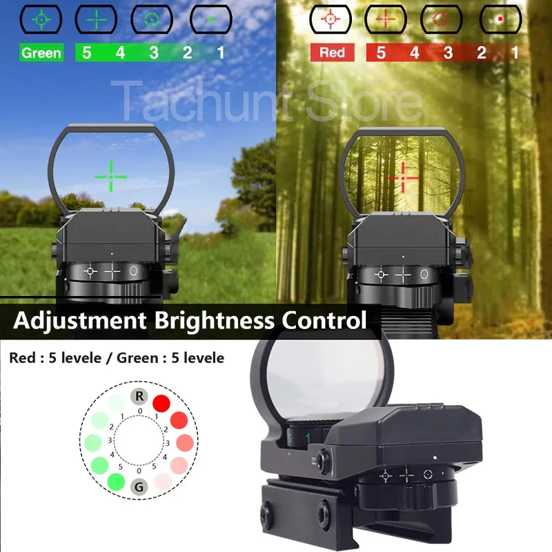 Mira punto rojo y verde MI AK Mount HD101 – Colimador réflex 4 puntos