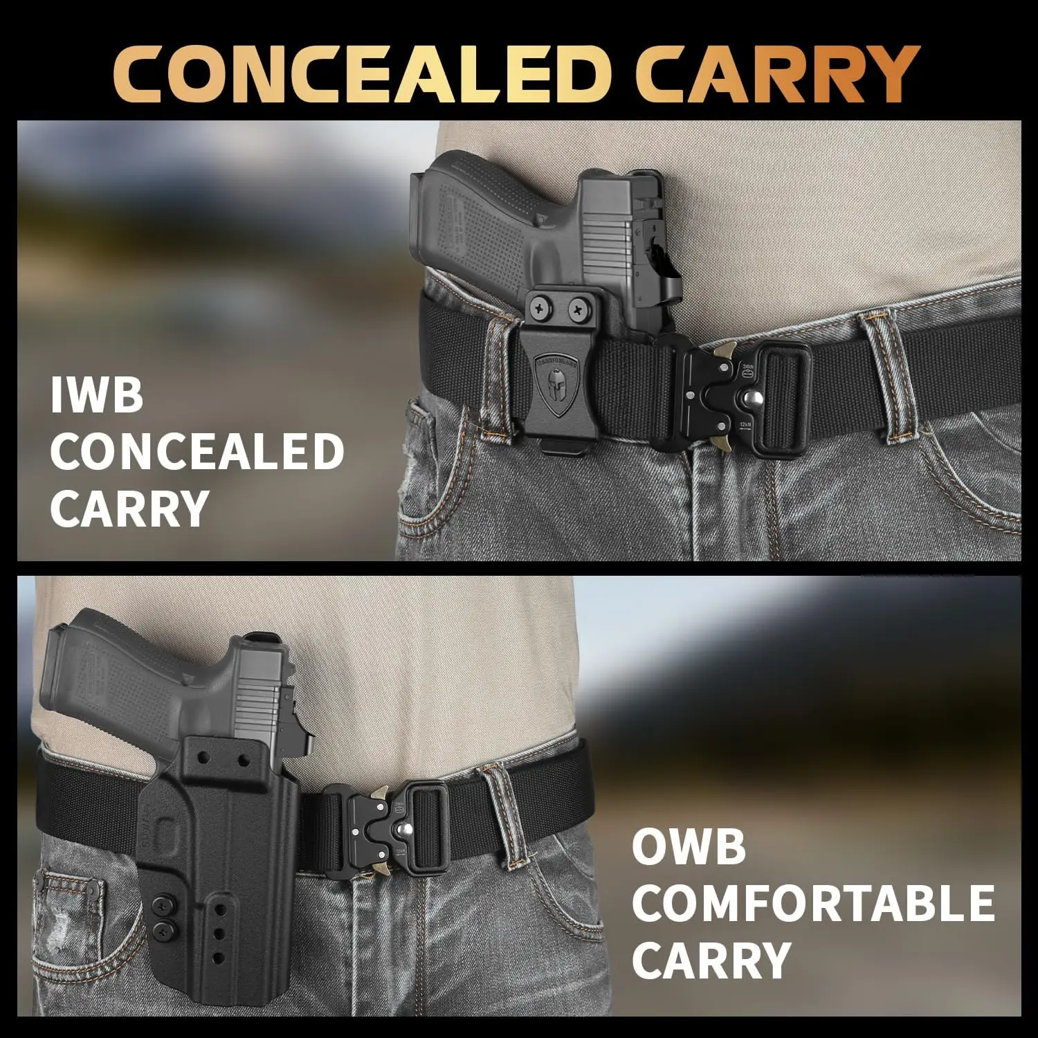 Funda Glock IWB/OWB convertible con Claw, mano derecha - imagen 3