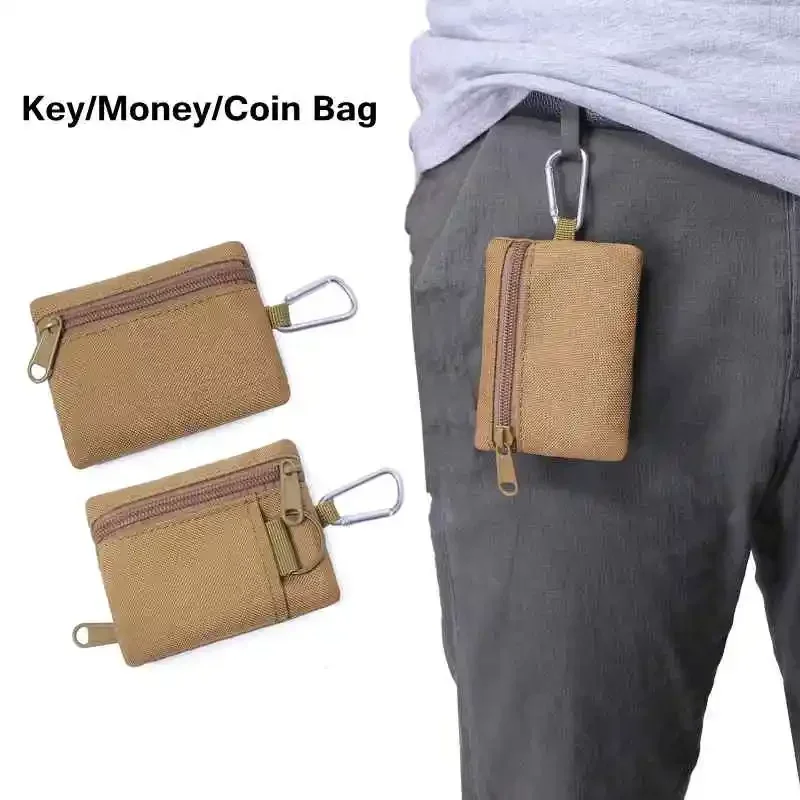 Cartera táctica compacta con llavero y cremallera