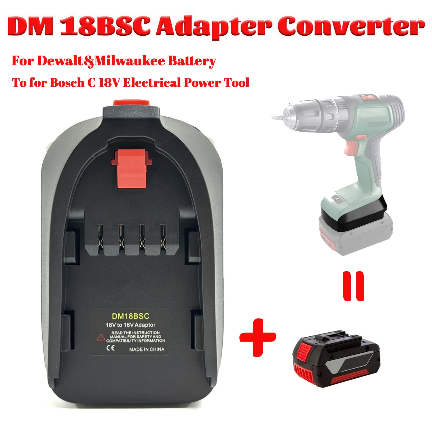 Adaptador batería para herramientas Bosch compatible Dewalt y Milwaukee - imagen 5