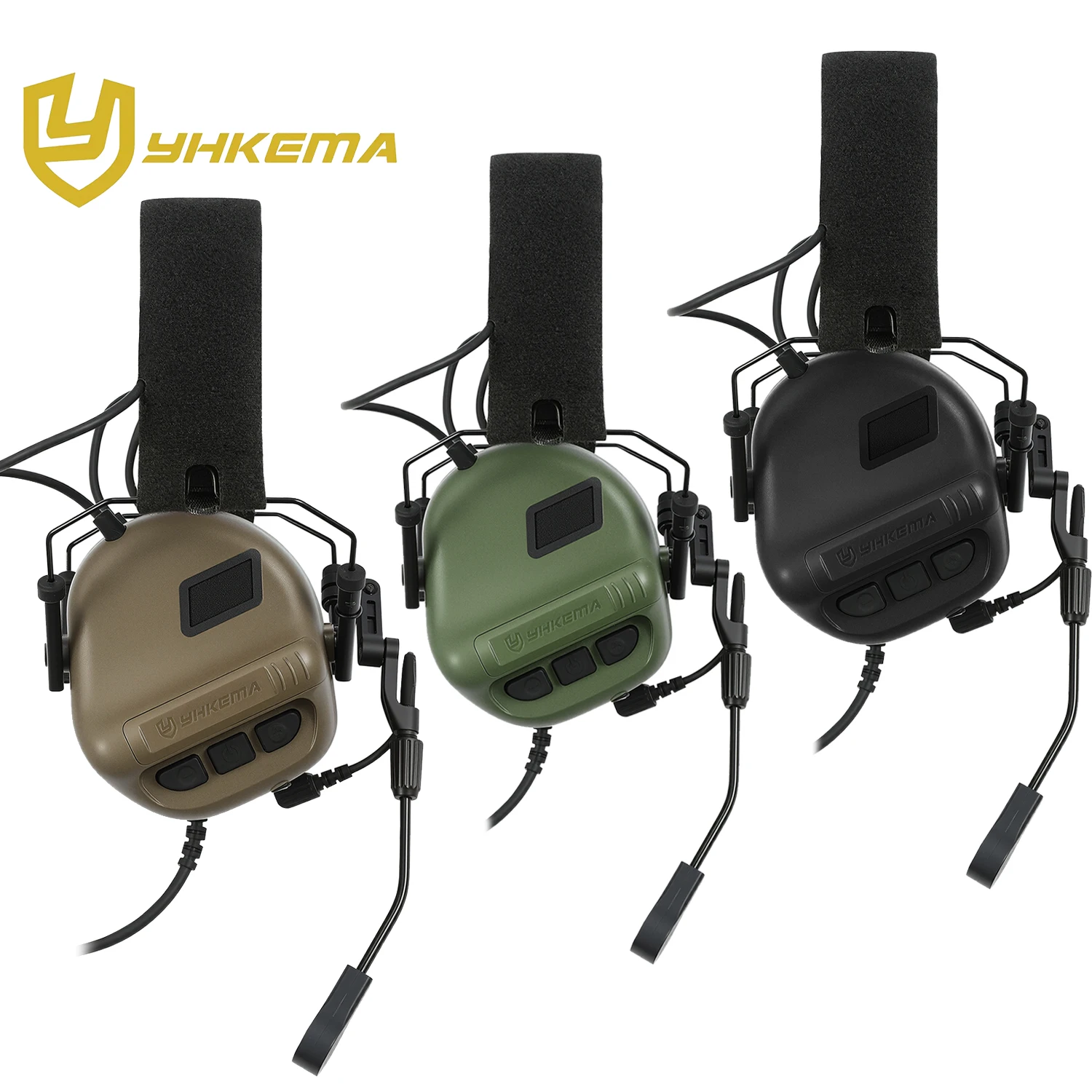 Auriculares tácticos YHKEMA E70 con cancelación de ruido y PTT - imagen 5