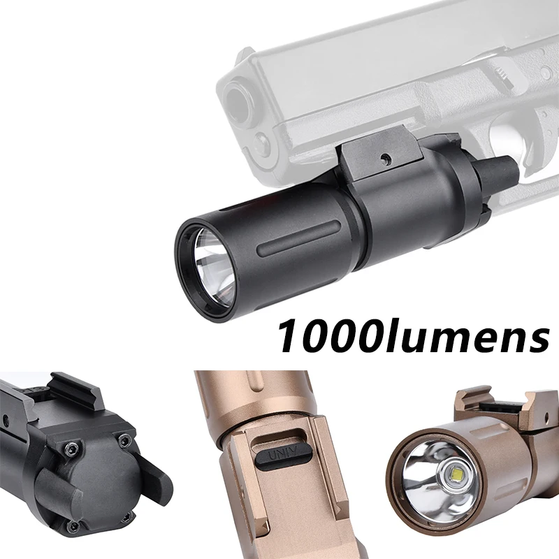 WADSN PL-H linterna táctica para pistola con riel Picatinny