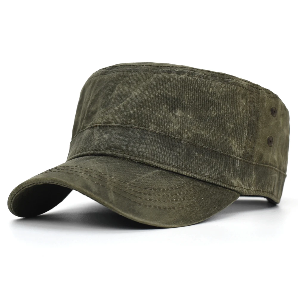 Gorra militar lona encerada algodón impermeable cadete Vintage plana - imagen 2