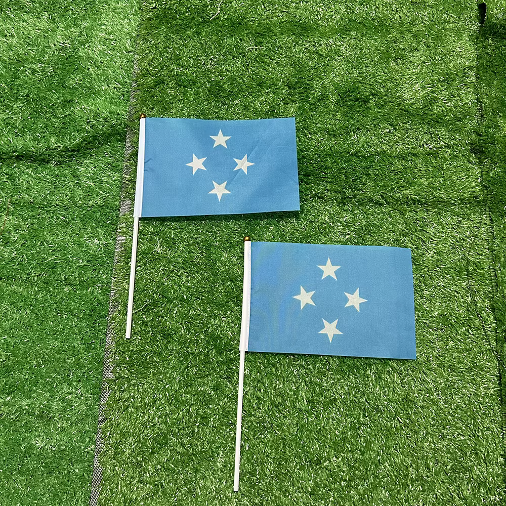 Bandera de Micronesia de mano con palo para eventos y desfiles - imagen 4