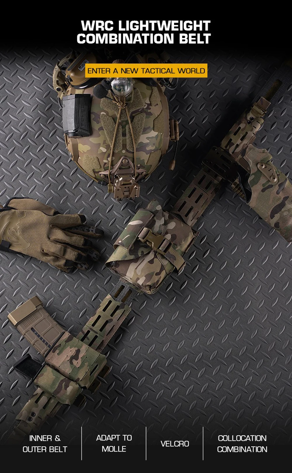 Ceinture tactique MOLLE avec boucle de dégagement rapide