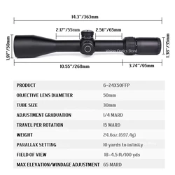 VT Optics Visor táctico FFP MRAD de precisión para rifle