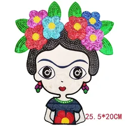 Parche bordado termoadhesivo flores mexicanas para ropa infantil