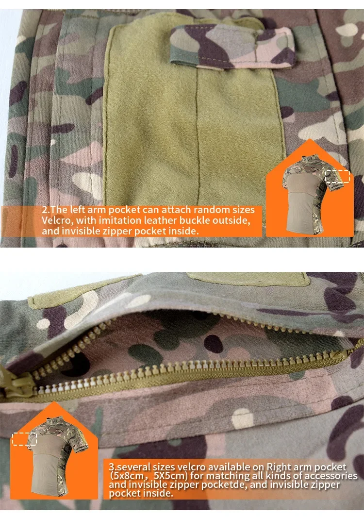 Vista de la camiseta táctica en uso exterior