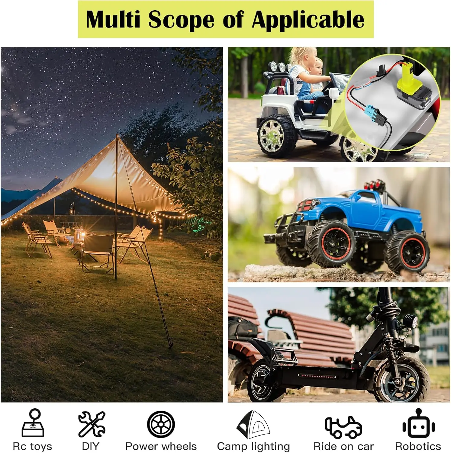 Adaptador Power Wheels para batería Ryobi compatible - imagen 5