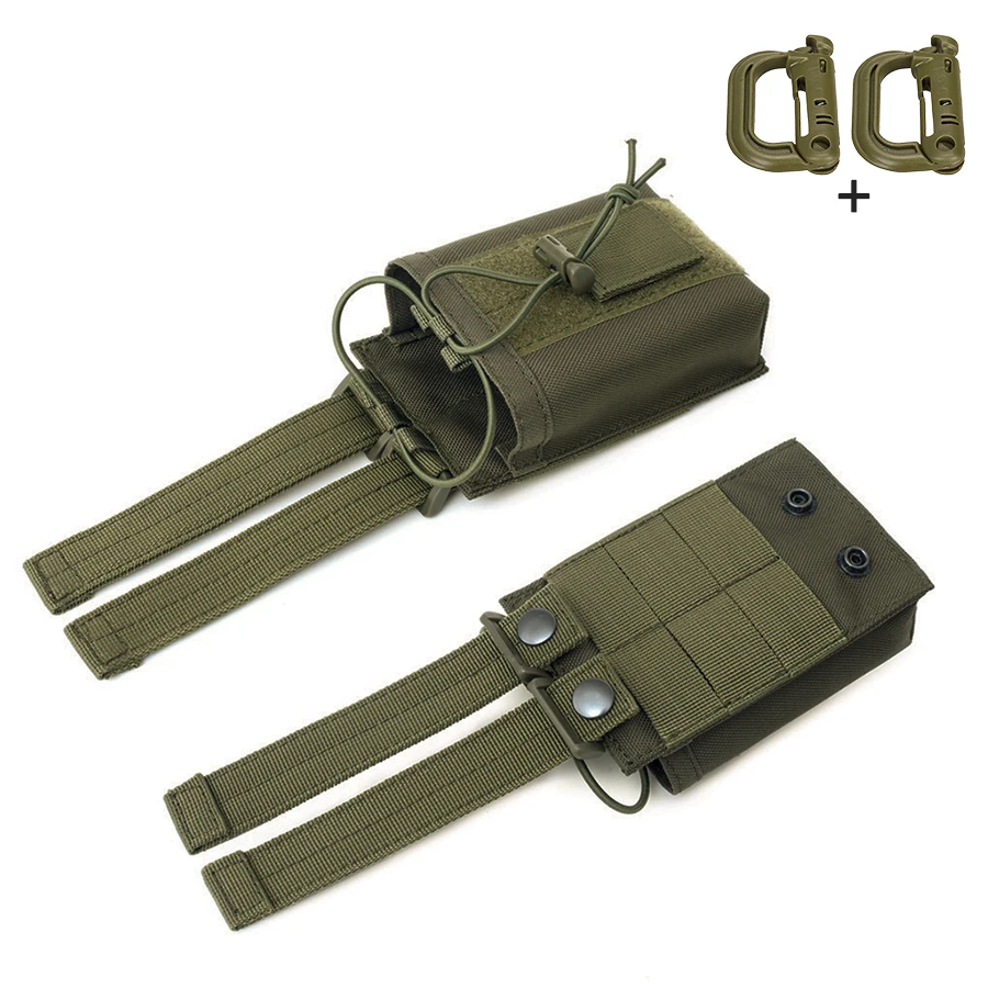 Funda walkie talkie MOLLE de nailon resistente con cordón ajustable - imagen 2