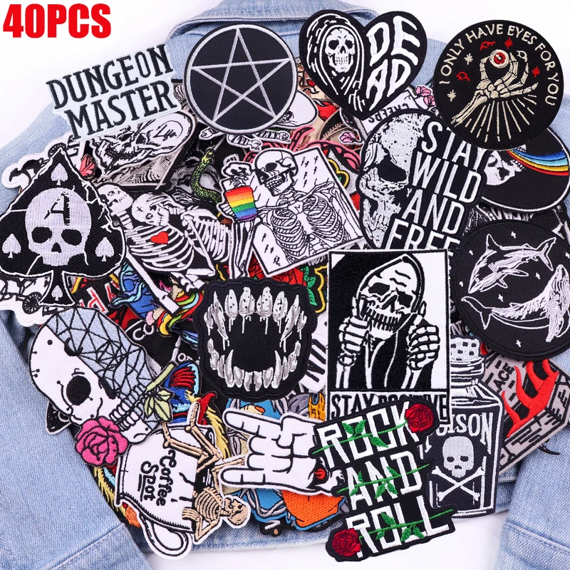 Variedad de diseños de parches calavera