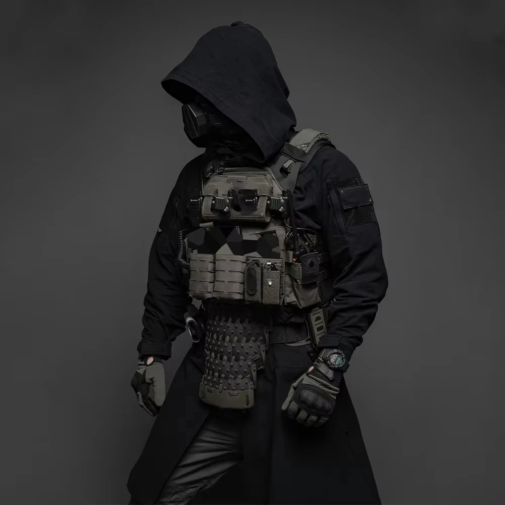 Gabardina táctica con capucha cortavientos exterior poliéster y algodón - imagen 4