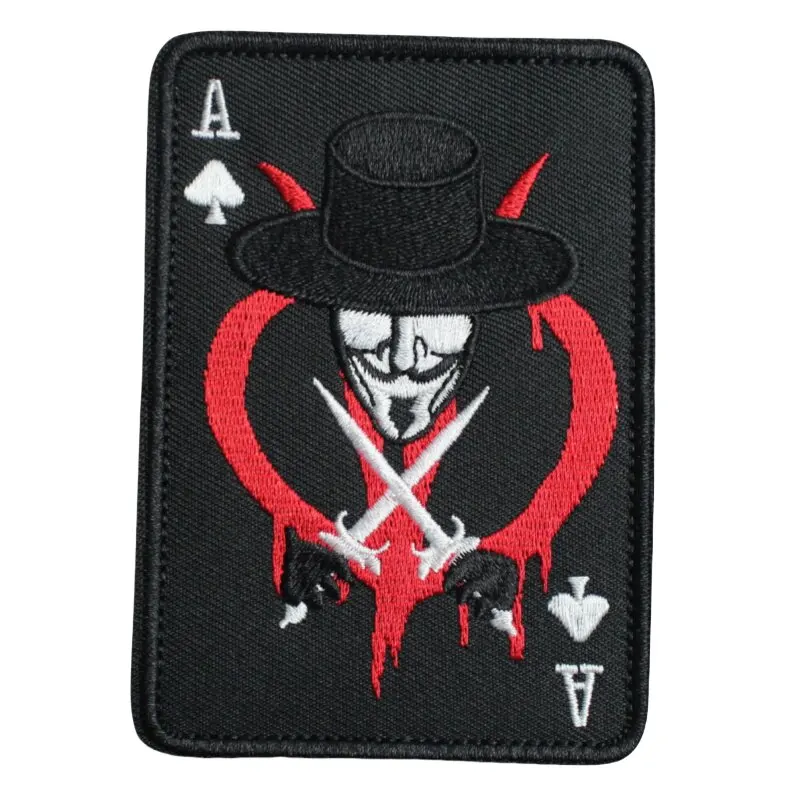 Parche bordado estilo poker Dios de la Muerte para MOLLE con gancho - imagen 3