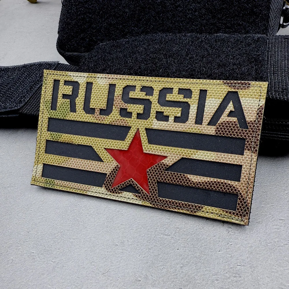 Parche táctico reflectante IR con velcro águila bicéfala KGB - imagen 3