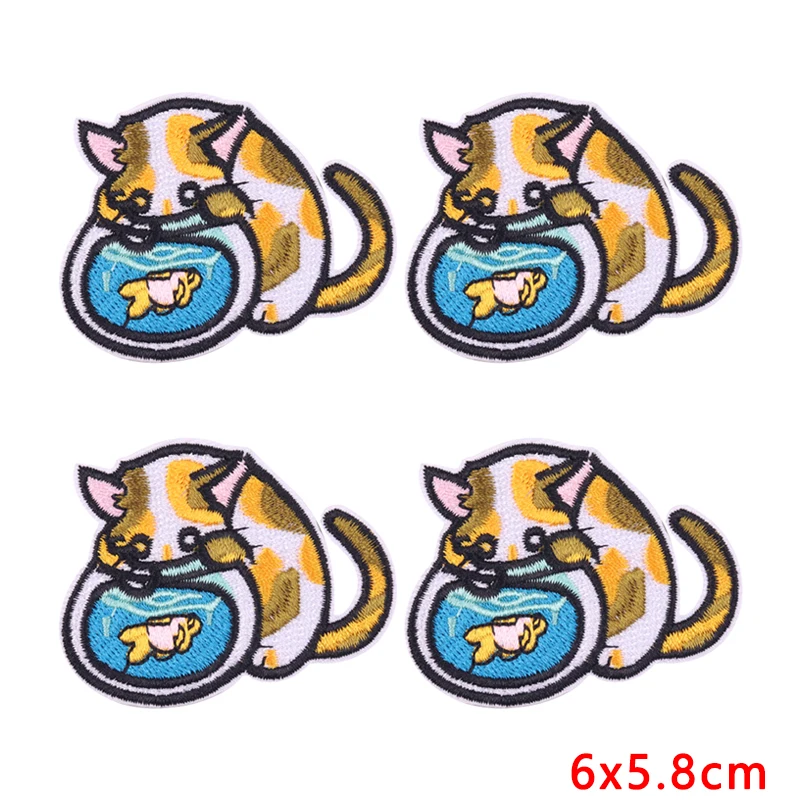Parches bordados gato y conejo para ropa, mochila y manualidades - imagen 2