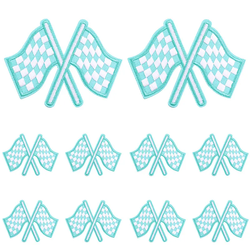 Parches bordados tácticos con diseño cuadros corazón bandera ajedrez - imagen 3